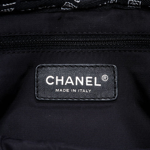 CHANEL 10th series 2005-2006 Ponytail Cotton Sports Line Chain Shoulder Bag black WS20873