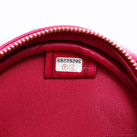 CHANEL 30s 2020-2021 Fur Chain Round CHANEL 19 Shoulder Bag pink WS20875