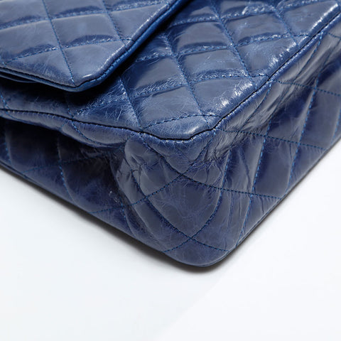CHANEL 15th series 2011 Matelasse 25 Double flap Camellia Shoulder Bag blue WS20876