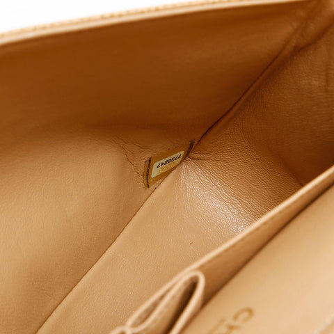 CHANEL No. 7 2002-2003 Matelasse 25 Double Flap Caviar Shoulder Bag beige WS20879