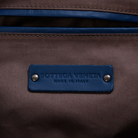 BOTTEGAVENETA INTRECCIATO nylon canvas x leather Backpack Â· Daypack Navy WS20881