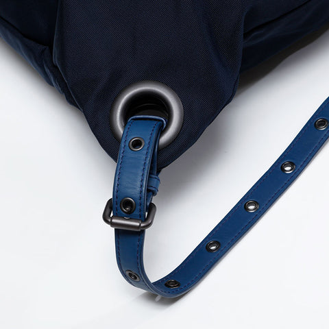 BOTTEGAVENETA INTRECCIATO nylon canvas x leather Backpack Â· Daypack Navy WS20881