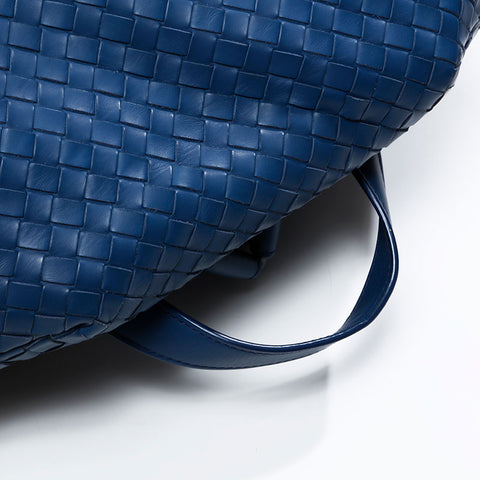 BOTTEGAVENETA INTRECCIATO nylon canvas x leather Backpack Â· Daypack Navy WS20881