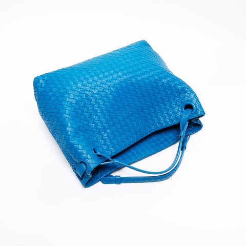 BOTTEGAVENETA INTRECCIATO Hobo Shoulder Bag blue WS20886