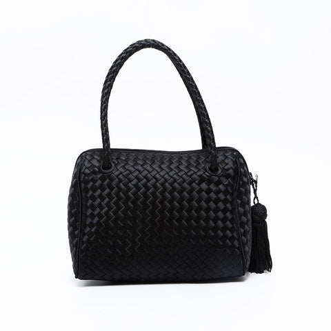 BOTTEGAVENETA INTRECCIATO Satin Handbag black WS20890