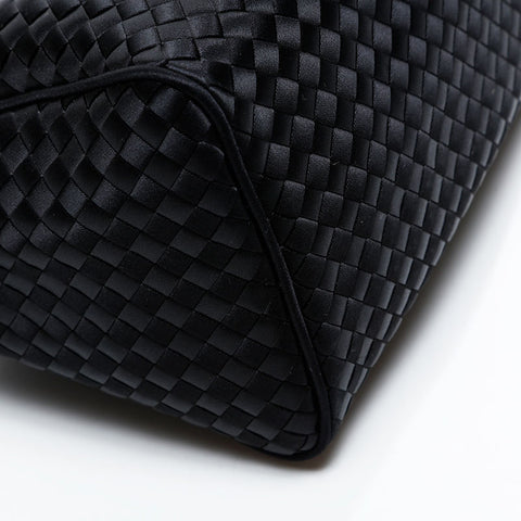 BOTTEGAVENETA INTRECCIATO Satin Handbag black WS20890