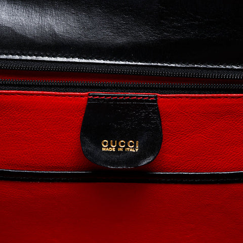 GUCCI Bamboo leather 2way Handbag black WS20891