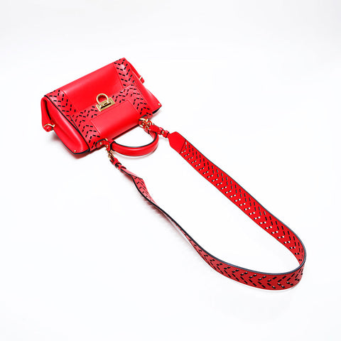 Salvatore Ferragamo Gancini Leather 2way Sofia Handbag Red WS20892