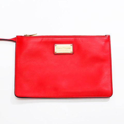 Salvatore Ferragamo Gancini Leather 2way Sofia Handbag Red WS20892