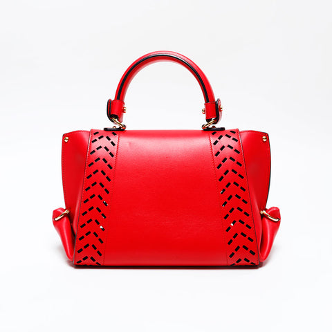 Salvatore Ferragamo Gancini Leather 2way Sofia Handbag Red WS20892