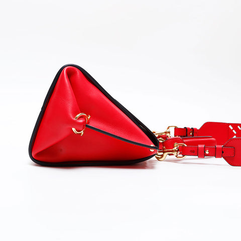 Salvatore Ferragamo Gancini Leather 2way Sofia Handbag Red WS20892