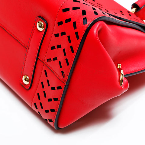 Salvatore Ferragamo Gancini Leather 2way Sofia Handbag Red WS20892