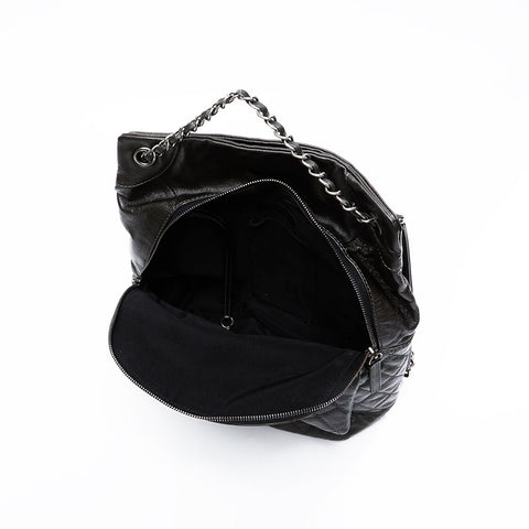 CHANEL 21st Series 2015-2016 Leather Chain Matelasse Backpack Â· Daypack gray WS20893