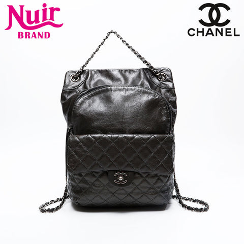 CHANEL 21st Series 2015-2016 Leather Chain Matelasse Backpack Â· Daypack gray WS20893