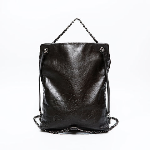 CHANEL 21st Series 2015-2016 Leather Chain Matelasse Backpack Â· Daypack gray WS20893