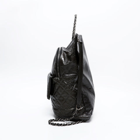 CHANEL 21st Series 2015-2016 Leather Chain Matelasse Backpack Â· Daypack gray WS20893