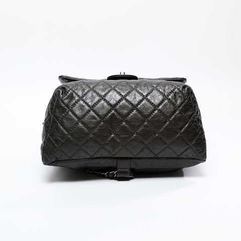 CHANEL 21st Series 2015-2016 Leather Chain Matelasse Backpack Â· Daypack gray WS20893