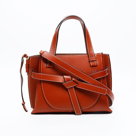 LOEWE Leather Mini Gate 2way Shoulder Bag Brown WS20894