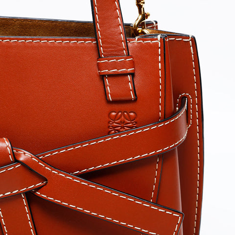 LOEWE Leather Mini Gate 2way Shoulder Bag Brown WS20894