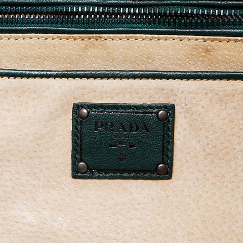 PRADA leather logo Shoulder Bag green WS20895