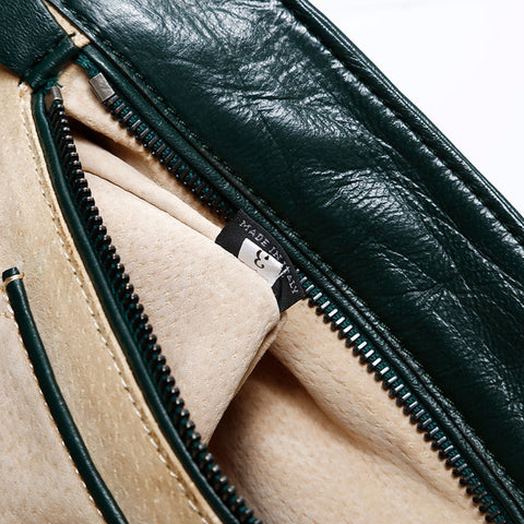 PRADA leather logo Shoulder Bag green WS20895
