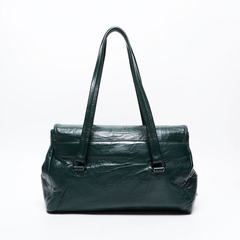 PRADA leather logo Shoulder Bag green WS20895