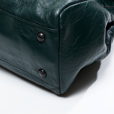 PRADA leather logo Shoulder Bag green WS20895