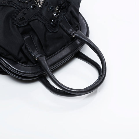 PRADA Nylon Bear Bijou Handbag black WS20896