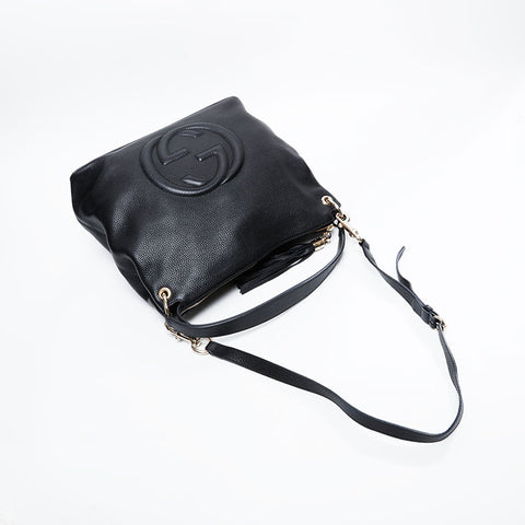 GUCCI Leather Soho Handbag black WS20898