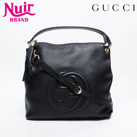 GUCCI Leather Soho Handbag black WS20898
