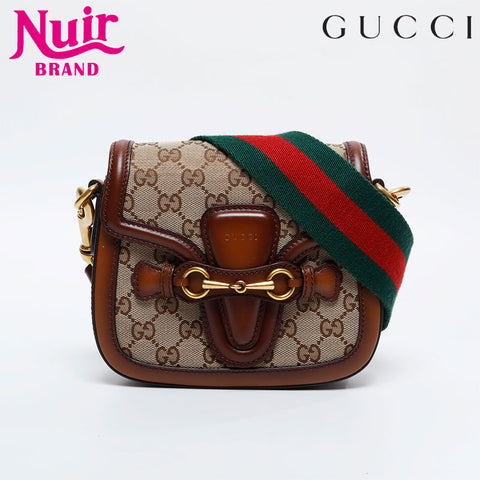 GUCCI GG canvas horsebit Shoulder Bag beige WS20899