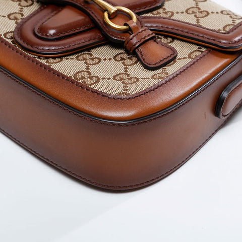 GUCCI GG canvas horsebit Shoulder Bag beige WS20899