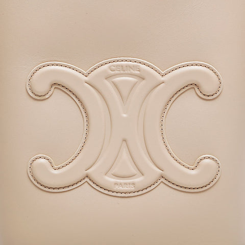 CELINE Leather Cuir Triomphe Shoulder Bag beige WS20900