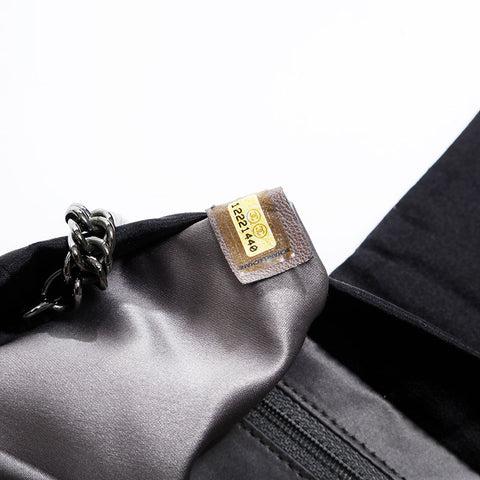 CHANEL No. 12 2008-2009 Satin Ribbon Shoulder Bag black WS20901