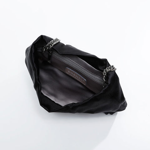 CHANEL No. 12 2008-2009 Satin Ribbon Shoulder Bag black WS20901