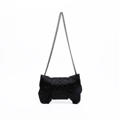 CHANEL No. 12 2008-2009 Satin Ribbon Shoulder Bag black WS20901