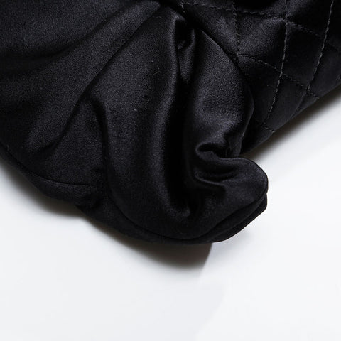 CHANEL No. 12 2008-2009 Satin Ribbon Shoulder Bag black WS20901