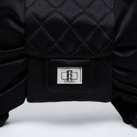 CHANEL No. 12 2008-2009 Satin Ribbon Shoulder Bag black WS20901