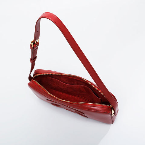 CELINE Leather Cuir Triomphe Shoulder Bag Red WS20902