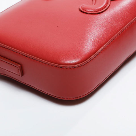CELINE Leather Cuir Triomphe Shoulder Bag Red WS20902