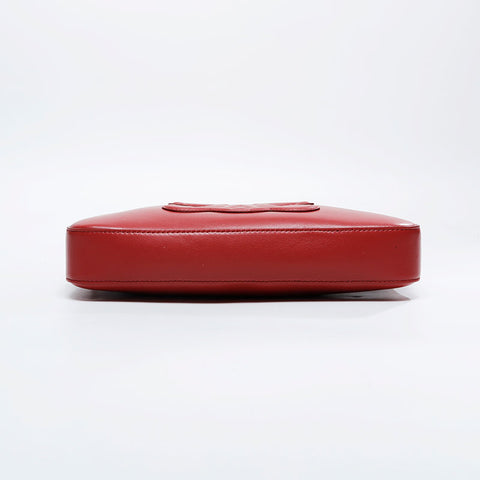 CELINE Leather Cuir Triomphe Shoulder Bag Red WS20902