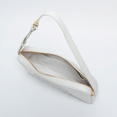 CELINE Leather Cuir Triomphe Shoulder Bag white WS20903