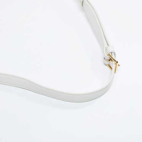CELINE Leather Cuir Triomphe Shoulder Bag white WS20903
