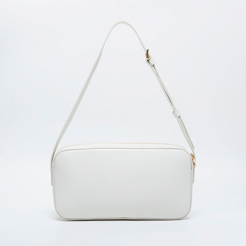 CELINE Leather Cuir Triomphe Shoulder Bag white WS20903