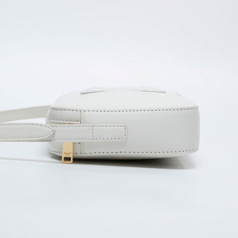 CELINE Leather Cuir Triomphe Shoulder Bag white WS20903