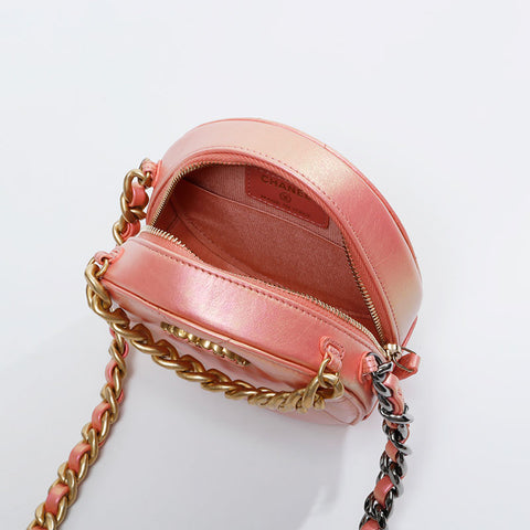 CHANEL 30th 2020-2021 CHANEL 19th Round Shoulder Bag pink WS20905