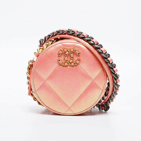 CHANEL 30th 2020-2021 CHANEL 19th Round Shoulder Bag pink WS20905