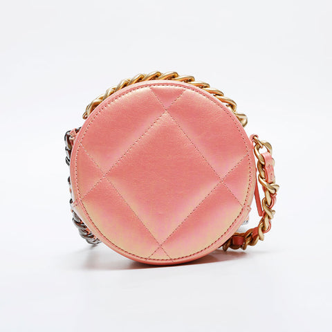 CHANEL 30th 2020-2021 CHANEL 19th Round Shoulder Bag pink WS20905