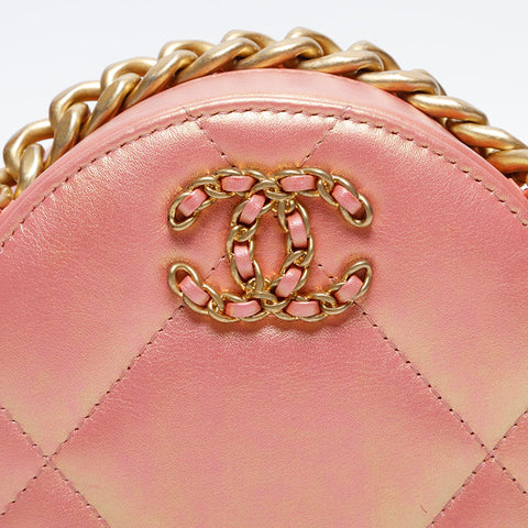 CHANEL 30th 2020-2021 CHANEL 19th Round Shoulder Bag pink WS20905