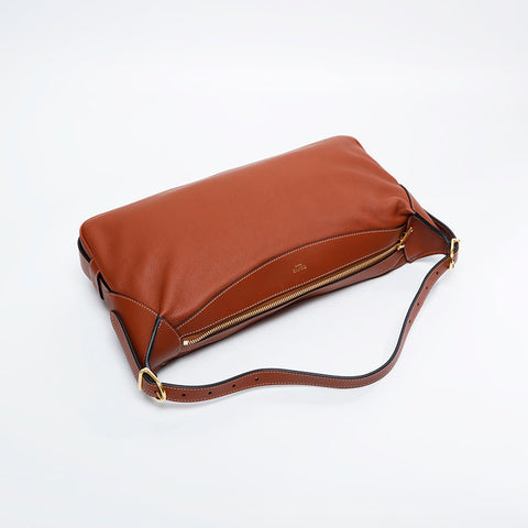 CELINE Leather Romy Shoulder Bag Brown WS20906